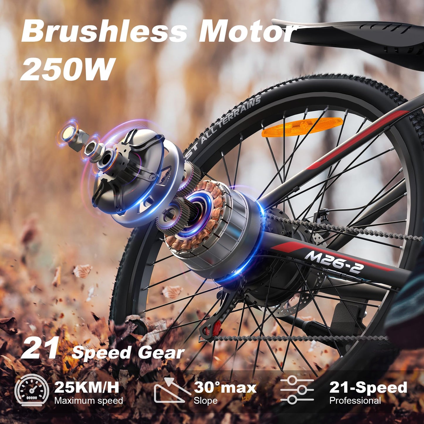 - VARUN 24"/26" E-Bike with 36V/48V Removable Battery, 250W Motor, Electric Mountain Bike -