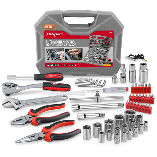 - Hi-Spec 67pc Car Tool Kit & Home DIY Mechanic Tools Set -