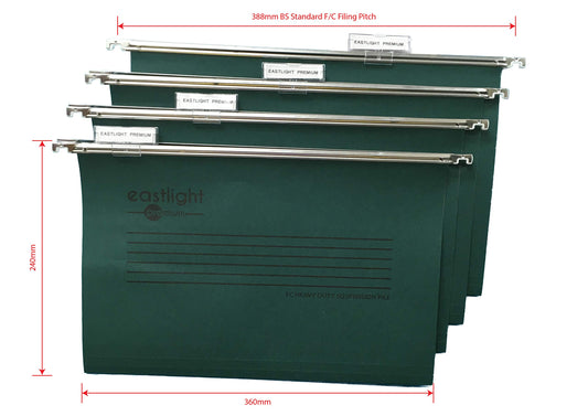 - Noti Suspension Files for Foolscap Filing Cabinets | Box 25 | Tabs & Inserts | Green -