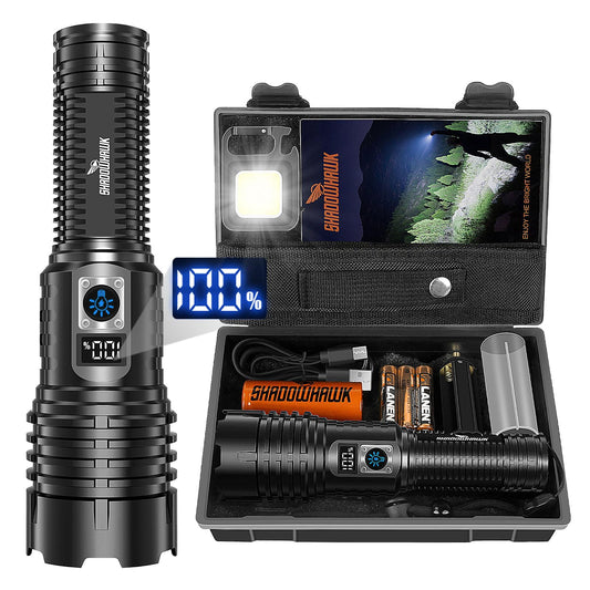 - Shadowhawk Torches LED|  Super Bright Rechargeable | Flashlight | 30000 Lumens -