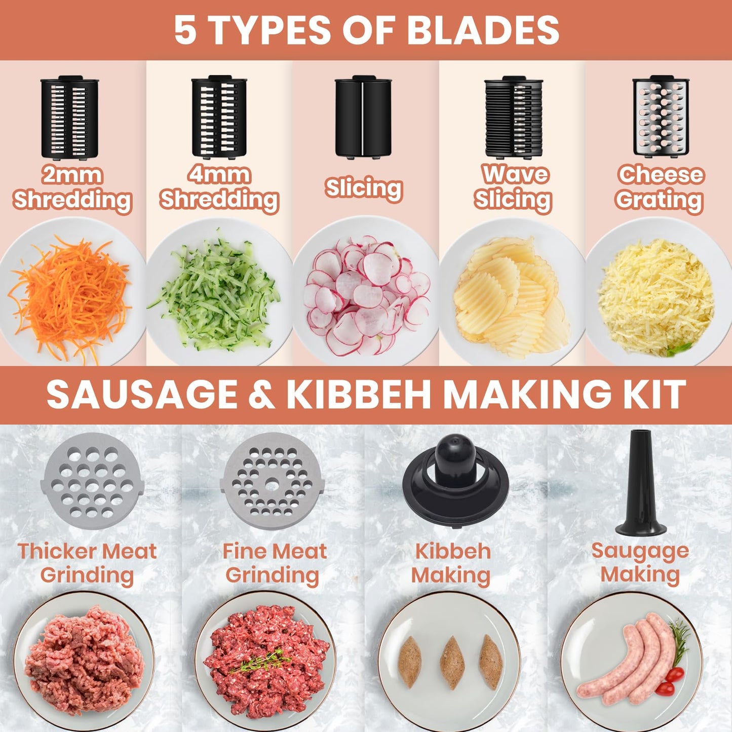 - Parmedu Electric Cheese Grater & Meat Grinder | Electric Vegetable Cutter | Electric Slicer Shredder Salad Maker -