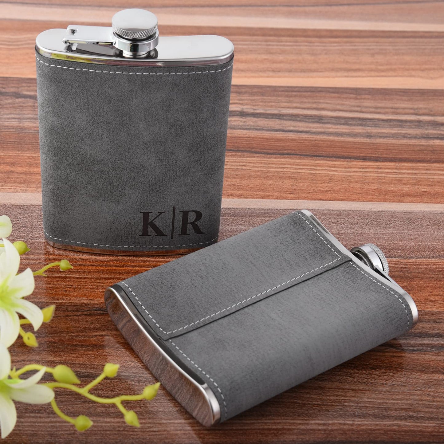 - Personalised Hip Flask for Men| Customised PU Leather Flask -