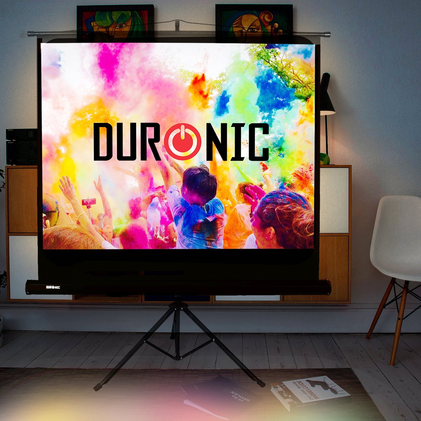 - Duronic Projector Screen TPS60 /43 60" | Portable Tripod Projection Screen | (Screen: 122cm (W) X 91cm (H) 4K / 8K Ultra HDR 3D Ready -