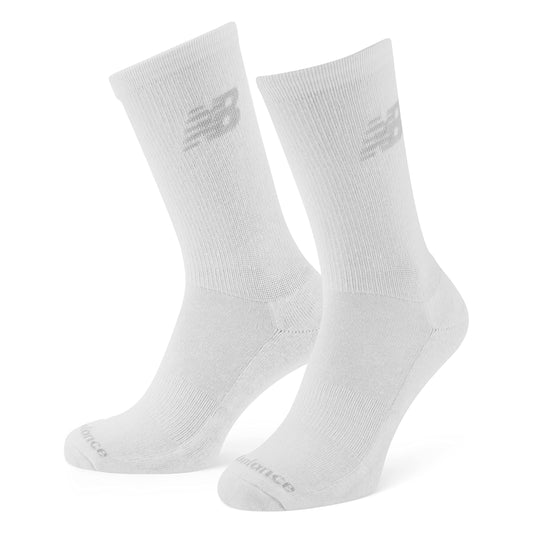 - New Balance Unisex 3 Pack Crew Socks | White -