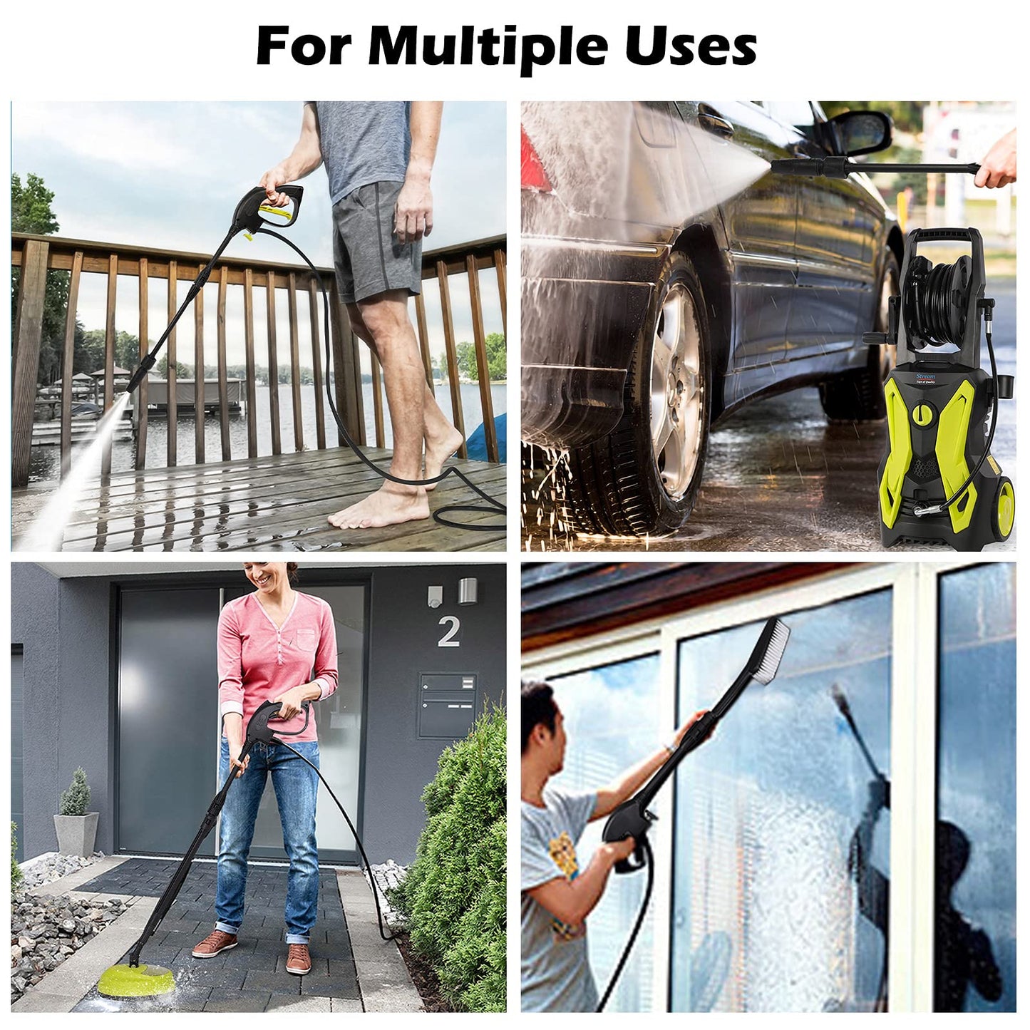 - Stream Pressure Washer | 2000W 150Bar 450L/H | Portable Electric Power Washer -