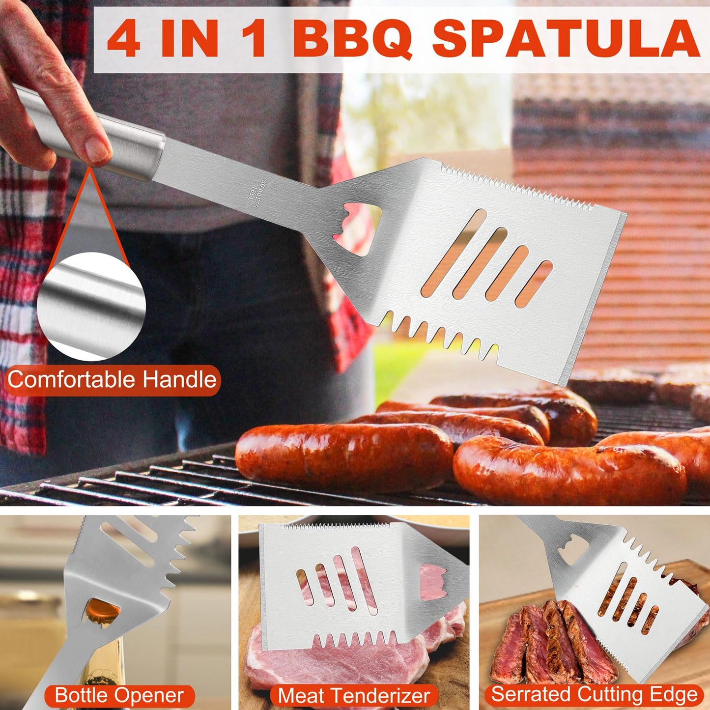 - N NOBLE FAMILY 30PCS BBQ Accessories Set | Professional Stainless Steel BBQ Tools Set -