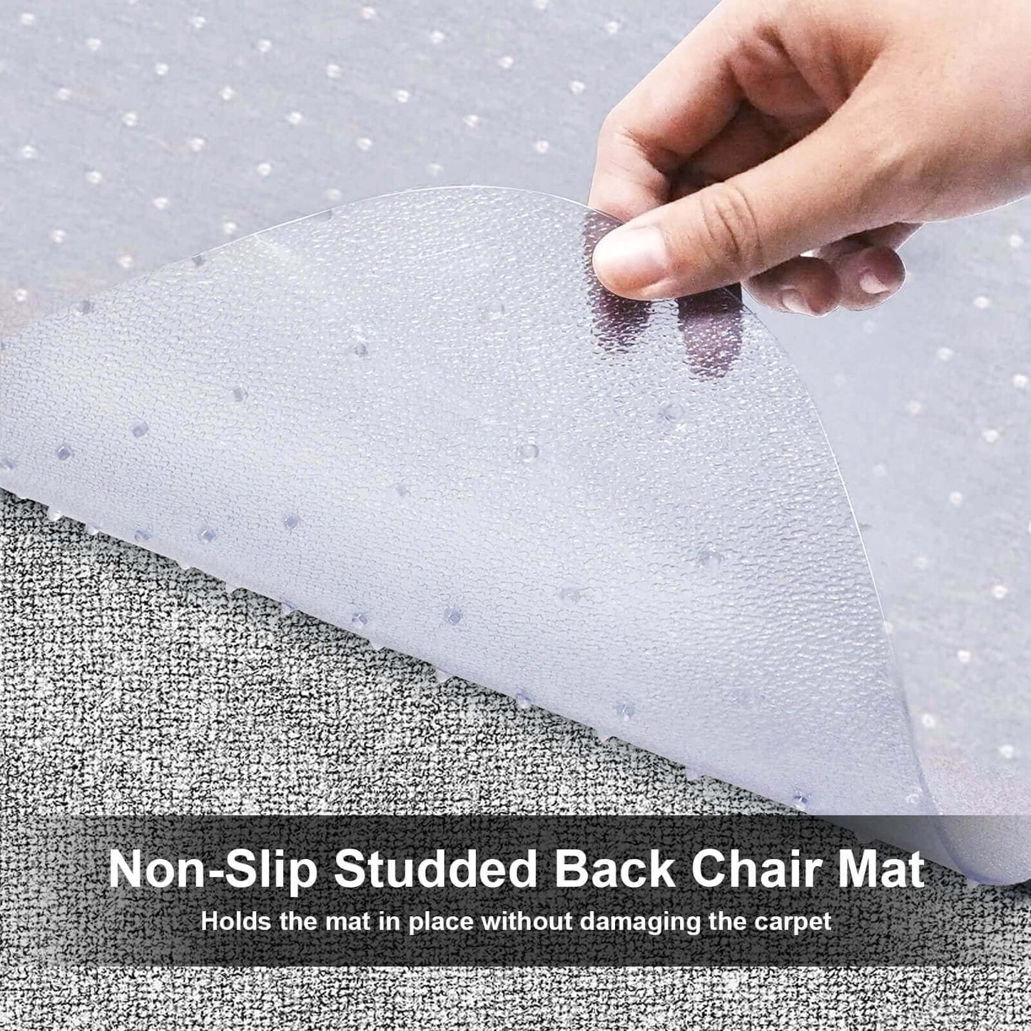- Trintion Office Chair Mat for Carpeted Floor | 90x120cm PVC Floor Mat Non-Slip Pointed Waterproof Plastic Chair Mat Carpet Protector for Low, Standard and Medium Pile Carpets (Pointed T-shape)