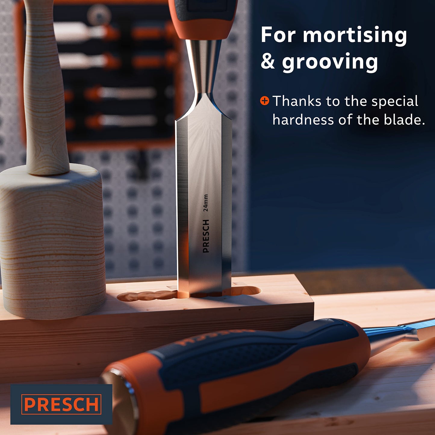 - Presch Chisel Set for Wood 4 pc | Bag | Sharp Chisel Set (6, 12, 18, 24mm) -