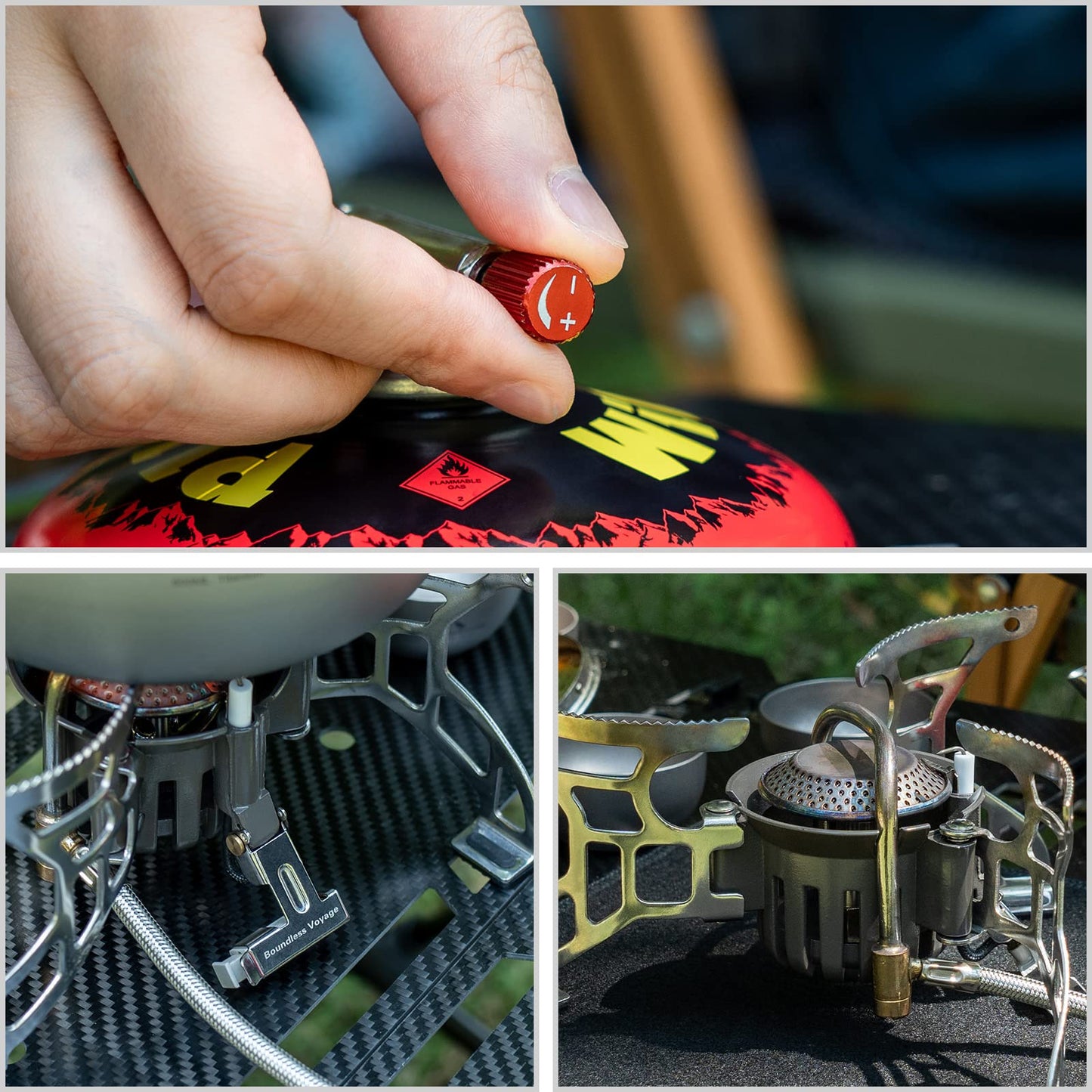 Boundless Voyage High Power Portable Lightweight Stove Camping Gas Stove Fishing Stove for Outdoor Camping Hiking Cooking