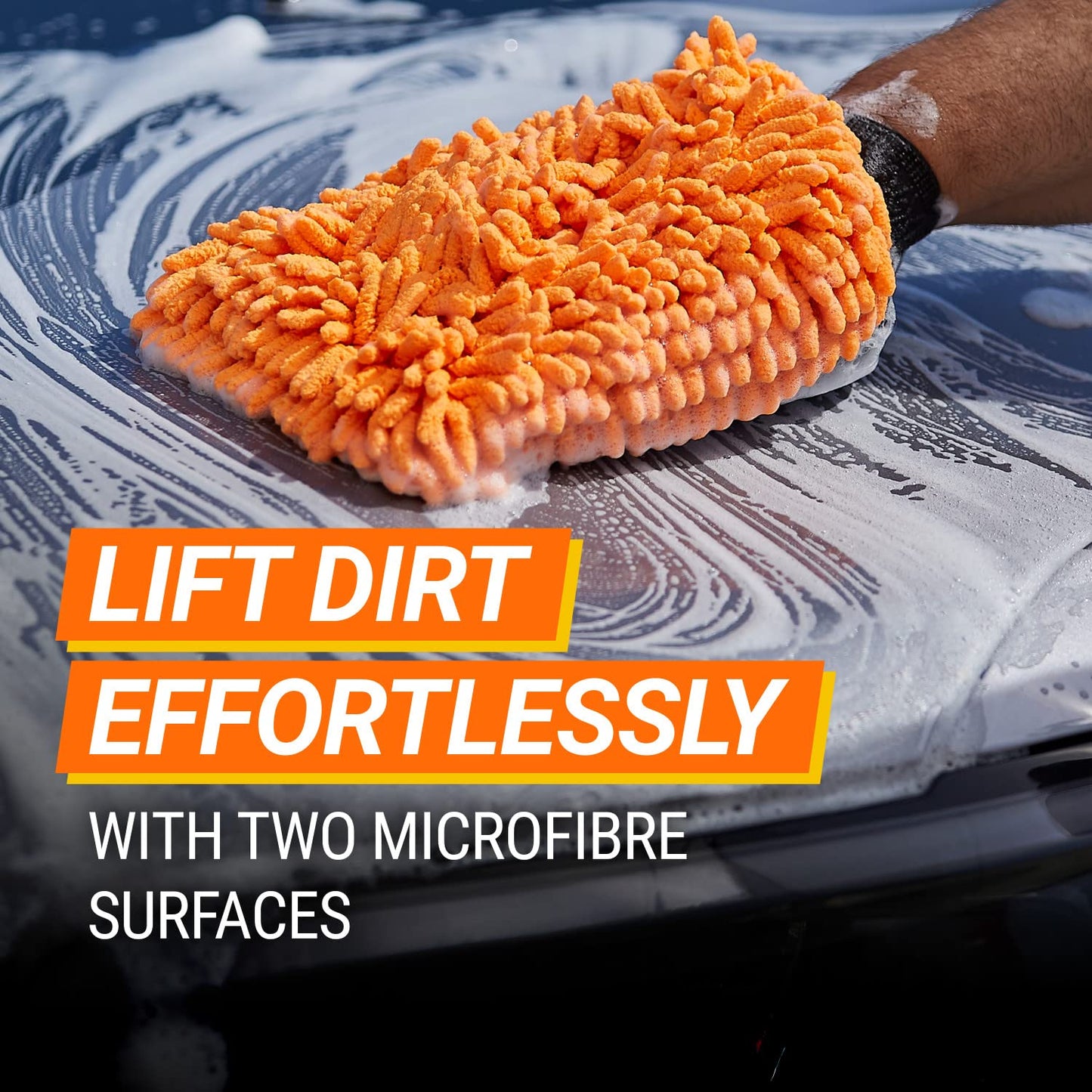 Armor All, Microfibre Noodle Car Wash Mitt, Set of 2, Dual Surfaces To Eliminate Dirt And Bugs, Designed For a Quick, Streak-free Finish on Paintwork and Glass, Ideal for Car & Motorcycle Detailing