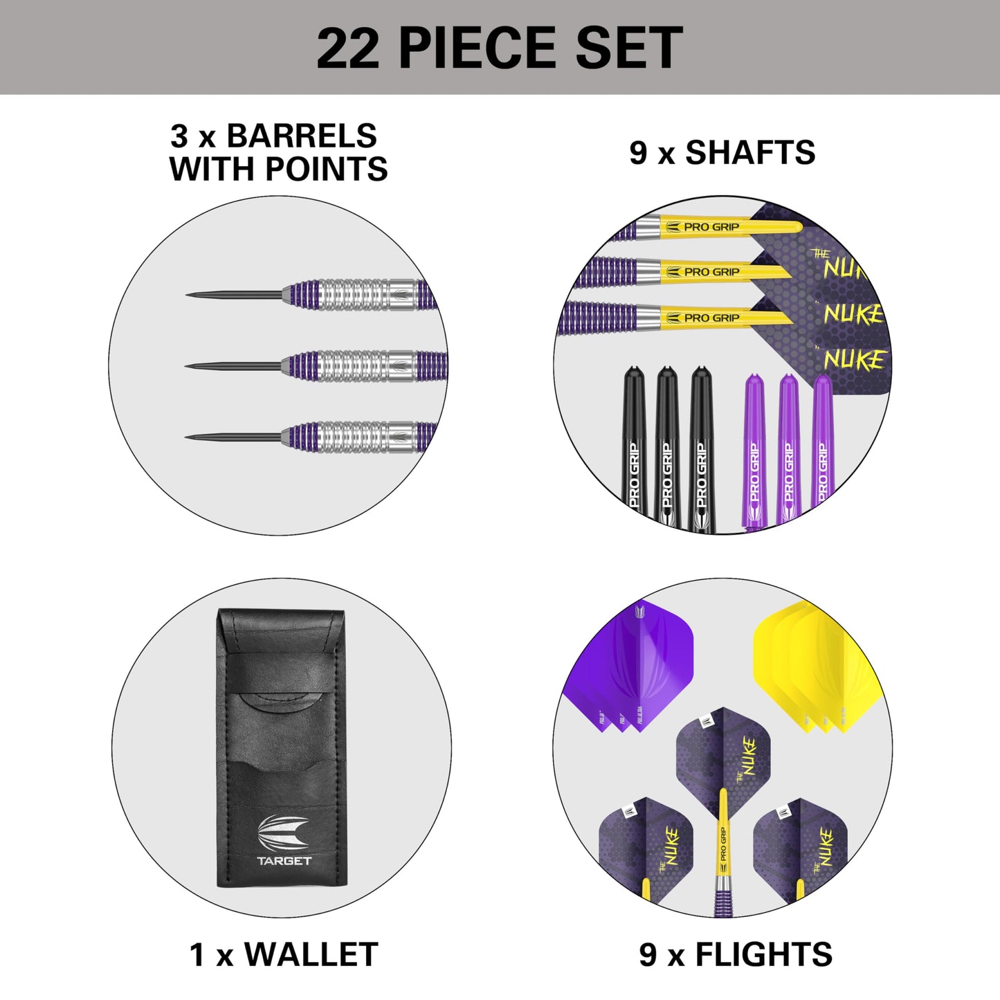 - Target Darts | Luke Littler Brass Steel Tip Darts Set | 22G | Steel Tip Dart | The Nuke Player Edition Dart Set -