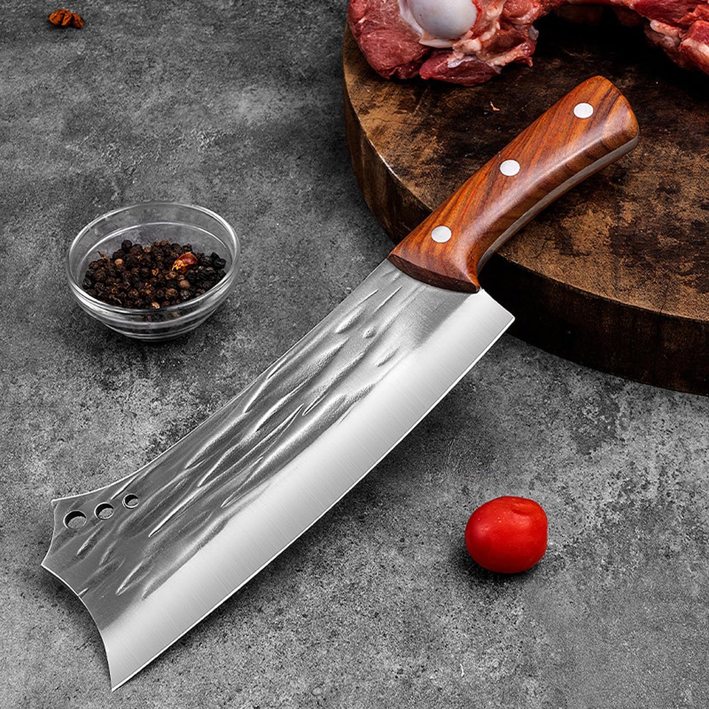 - Fubinaty Kitchen Knife | 8 Inch Handmade Forged Full Tang Chopping Knife -