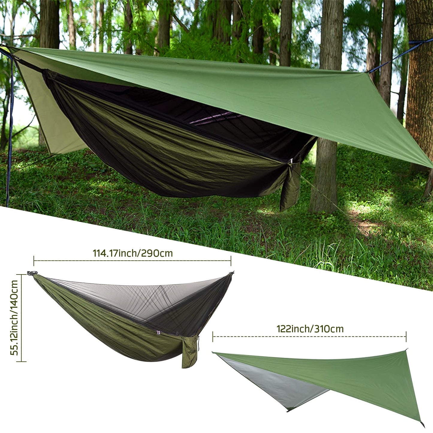 - OTraki Camping Hammock | Mosquito Net | 114x54 inch | Portable Hammock -