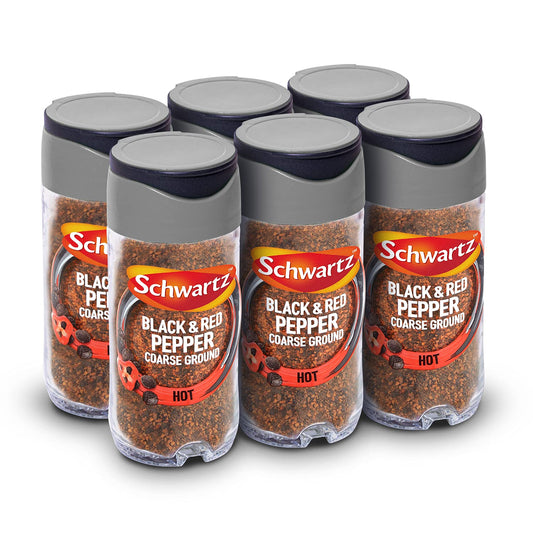 - Schwartz Black & Red Pepper Course Ground 45 G | Jar | Pack of 6 -