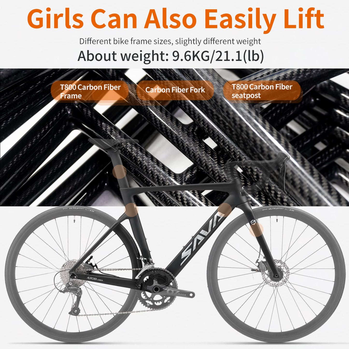 - SAVADECK Carbon Fiber Road Bike | 700C Racing Bicycle Carbon Frame -