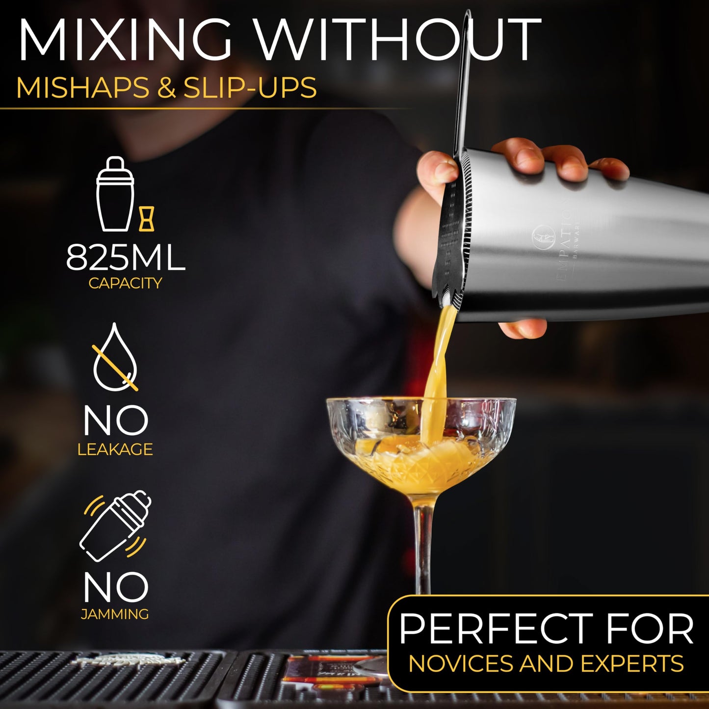 - EMPATION Cocktail Making Kit | 825ml Cocktail Shaker | 18 Piece Cocktail Set -