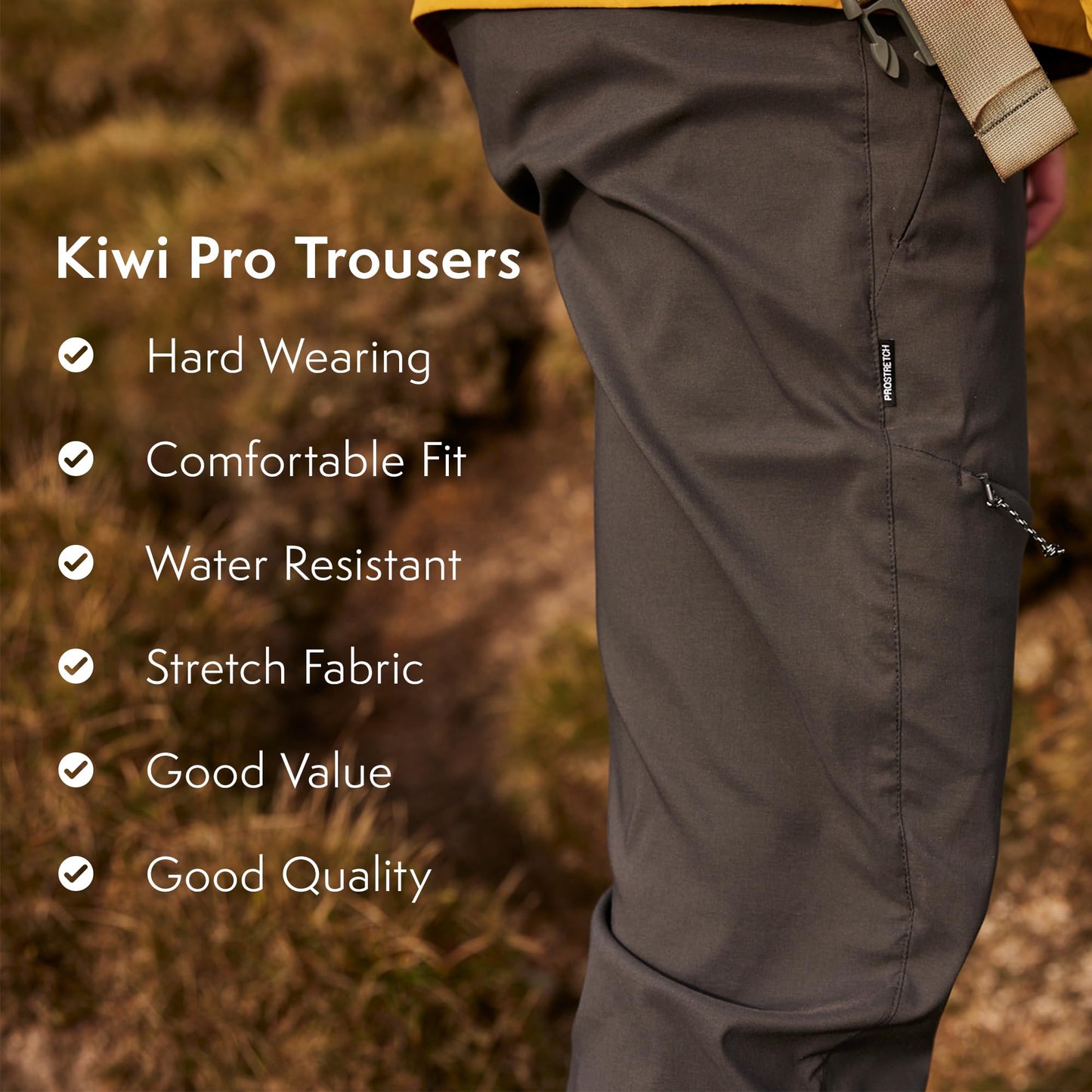 Craghoppers Men's Kiwi Pro Hiking Trousers, Dark Khaki, 32W