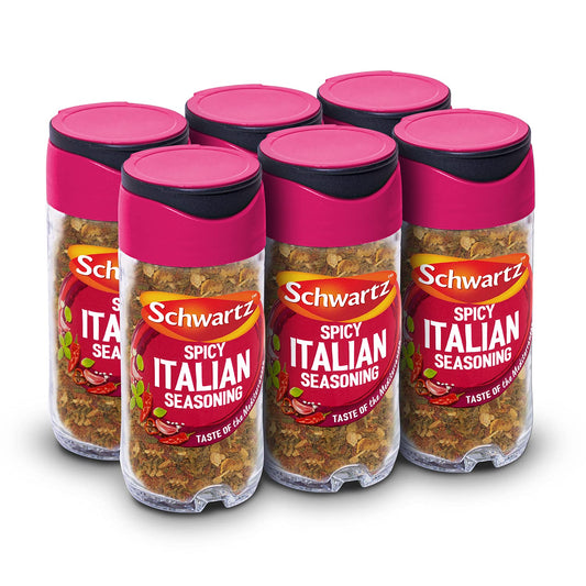 - Schwartz Spicy Italian Seasoning 42 G | Jar | Pack of 6 | Expertly Blended with Peppers, Chilli, Garlic & Basil -