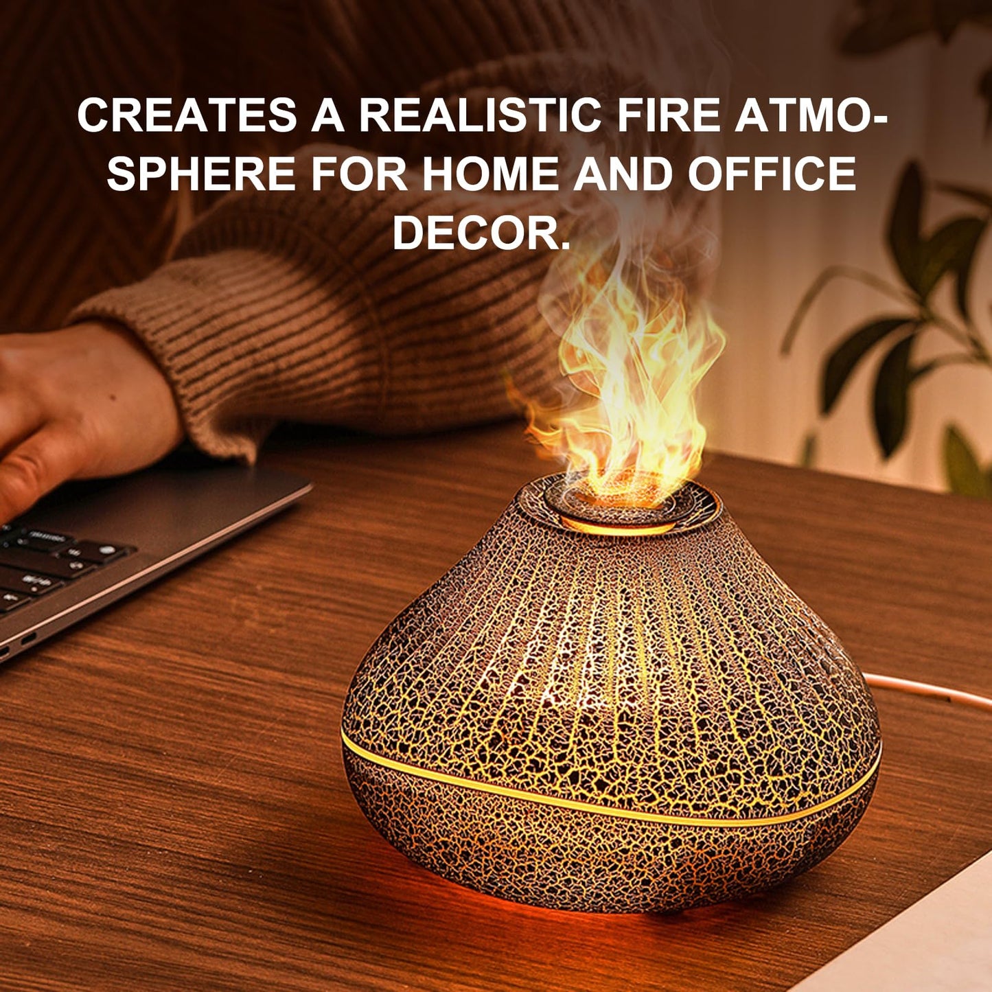 - Flame Diffuser Upgrade 7 Colour Essential Oil Diffuser -