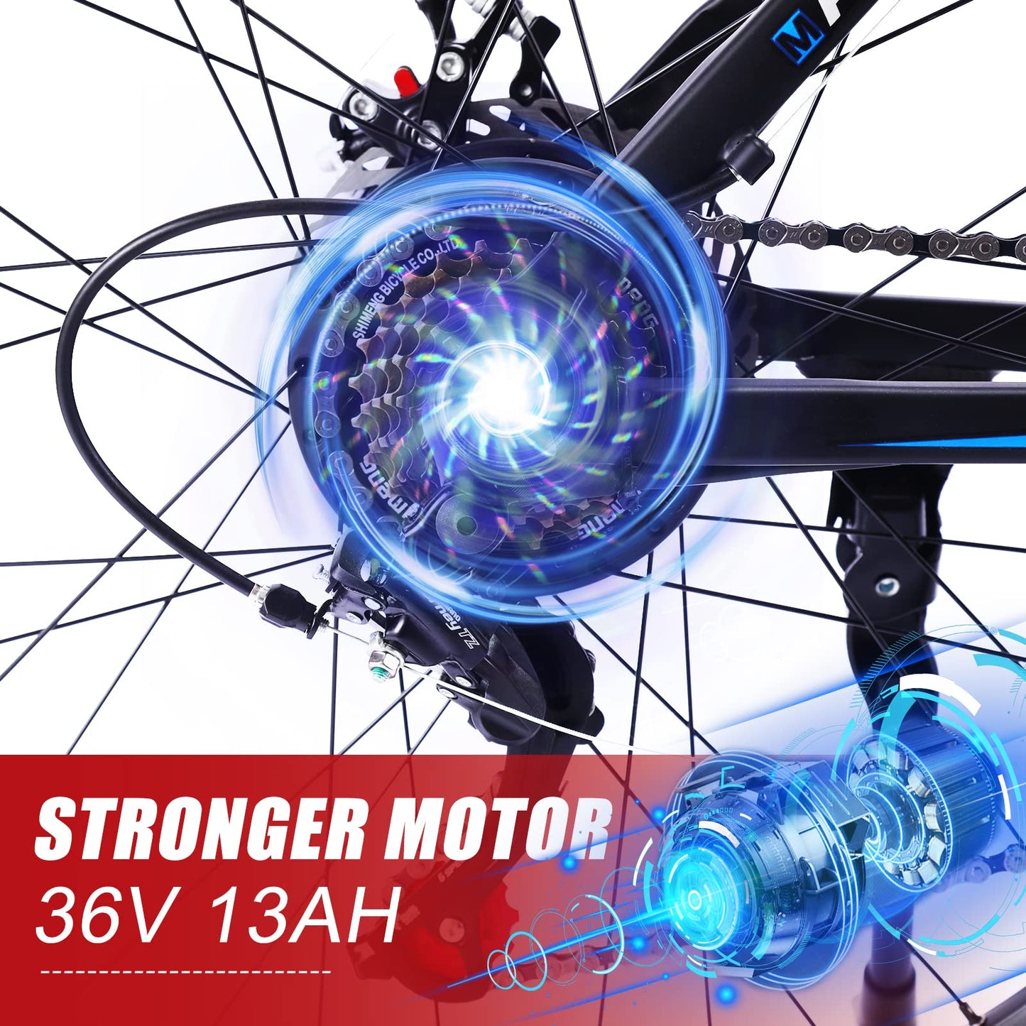 - Hyuhome Electric Bikes | Magnesium Alloy Ebikes Bicycles | All Terrain | 26" 36V 13Ah Removable Lithium-Ion Battery -