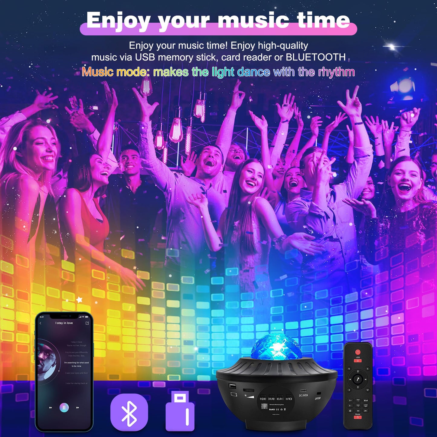 - Fanser Star Projector | Galaxy Projector | Night Light Projector | Ocean Wave | Remote Control -