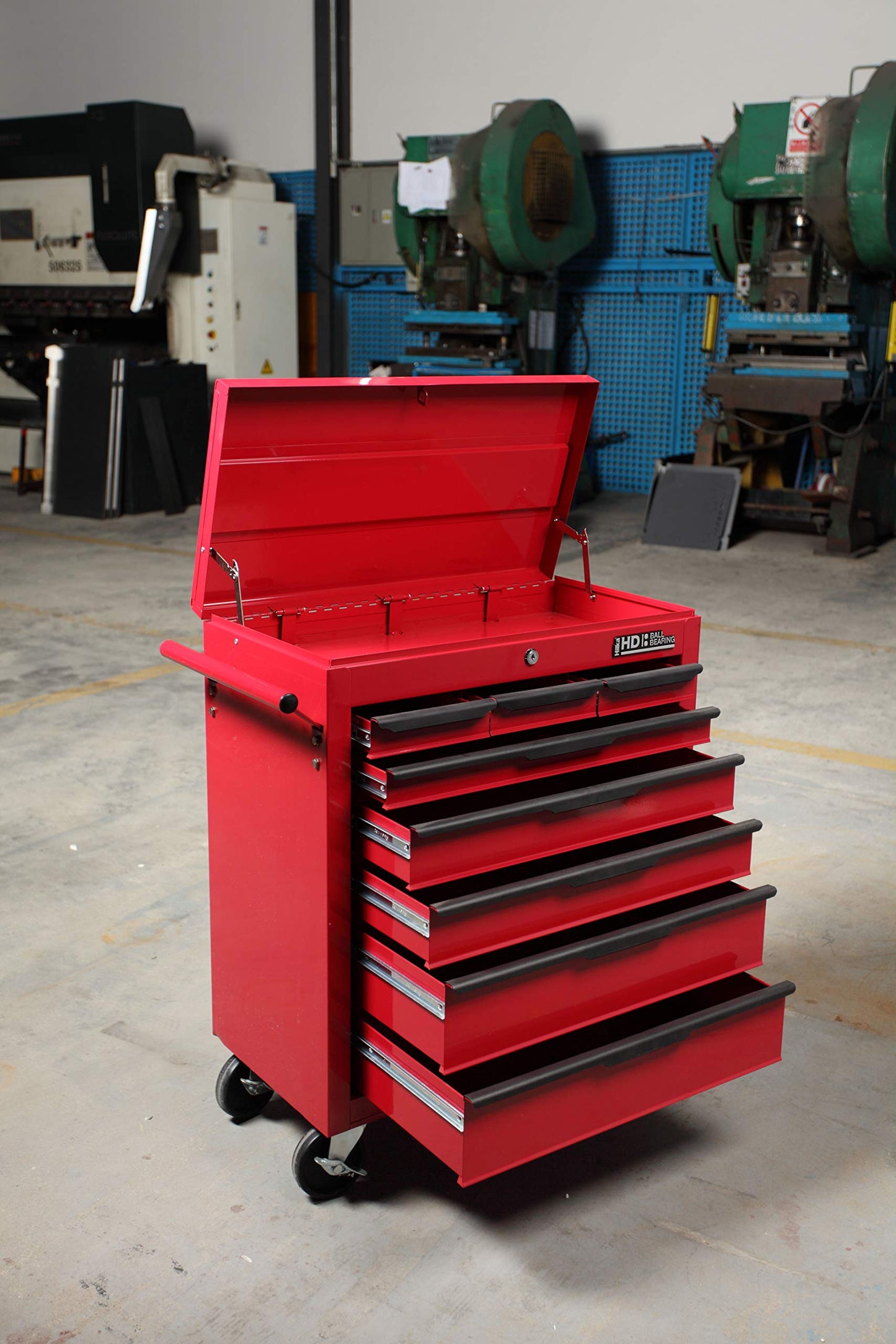 - Hilka Tools G301T8BBS Heavy Duty 8 Drawer Trolley with Lid Storage Bbs  | Red 33v x 67.8 x76.6 -