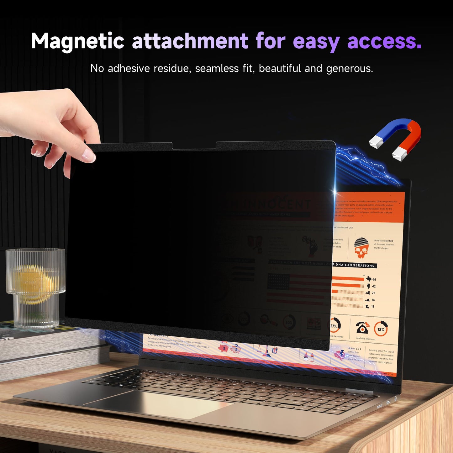 - IPROKKO Laptop Magnetic Privacy Screen -