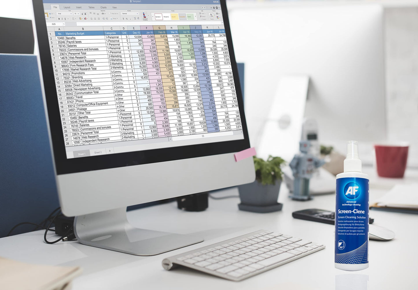 AF Screen Cleaner Spray 250ml - Cleaning Solution For Mobile Phones, TV's, Laptops, Monitors, LED, LCD, Plasma & Tablets, Clear,