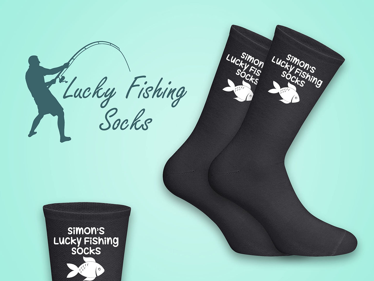 - Fancyagift Personalised Lucky Fishing Socks -