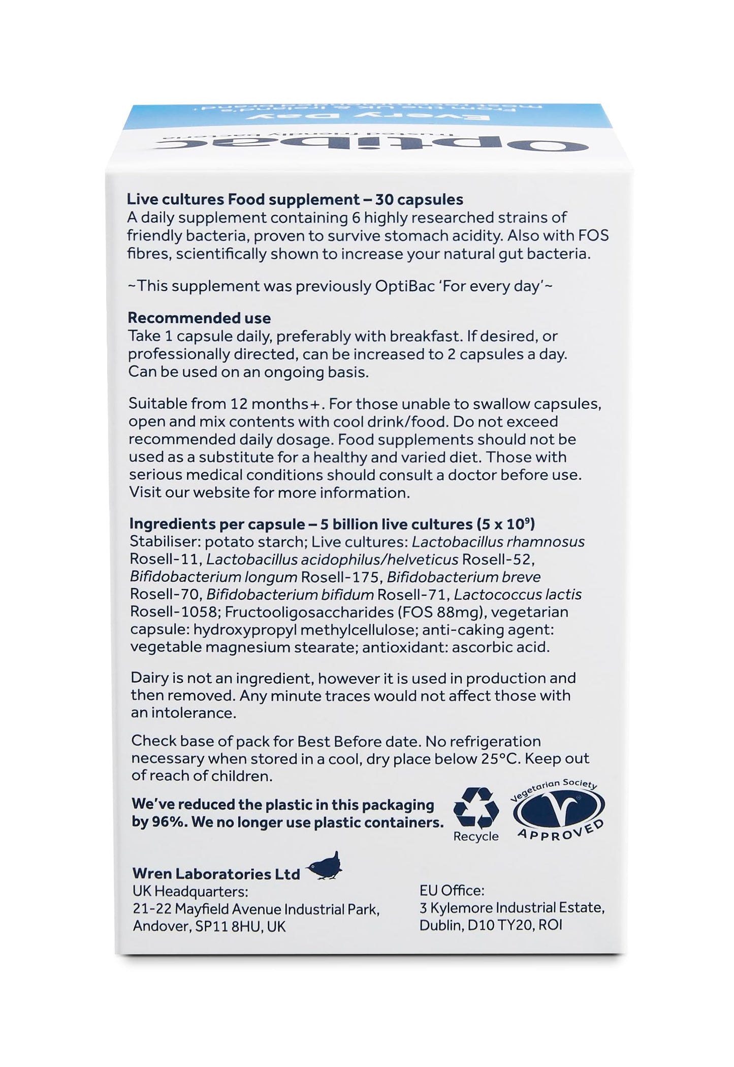 - Optibac Probiotics | Digestive Probiotic Supplement | 30 Capsules -