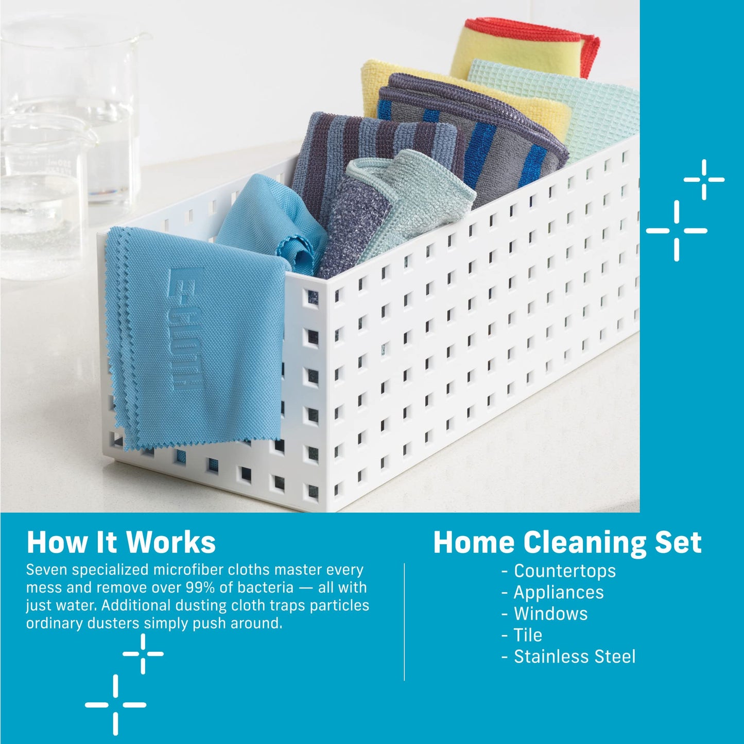 - E-Cloth Home Cleaning Set | Contains Multiple Microfiber Cleaning Cloths -