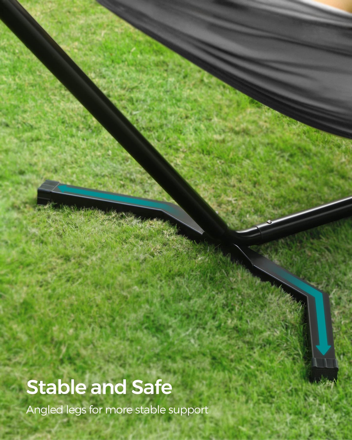 - SONGMICS Hammock with Stand | 210 x 150 cm Hammock | 5 Adjustable Heights | Portable Hammock with Metal Frame | 240 kg Load Capacity | Grey GHS001G01 -