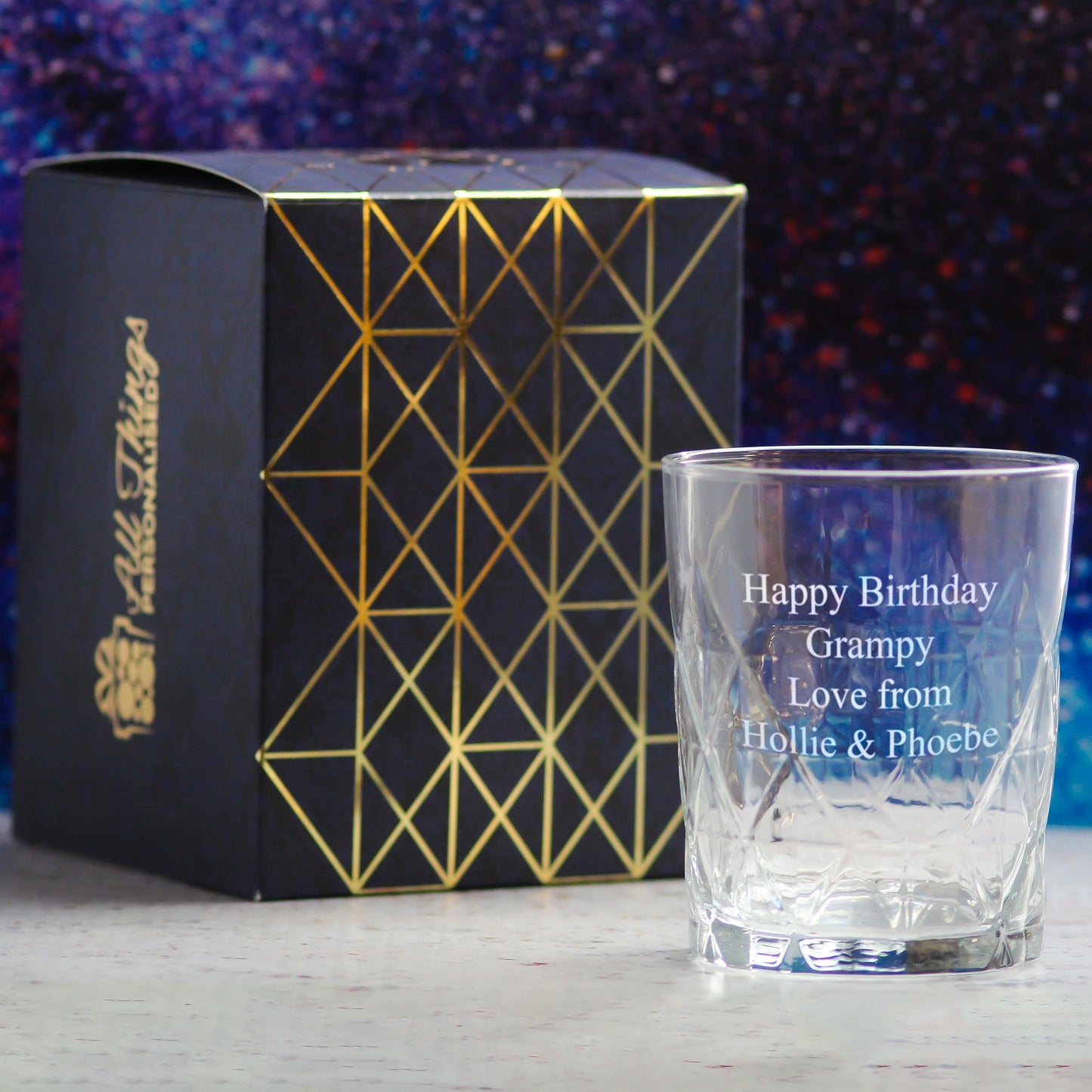 - Personalised Engraved 345ml Keops Whisky Glass -
