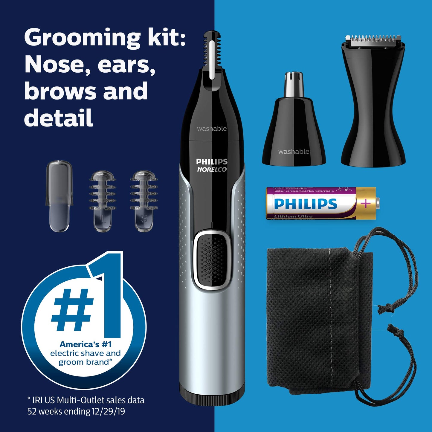 - Philips Norelco Nose Trimmer 5000 | For Nose | Ears | Eyebrows -