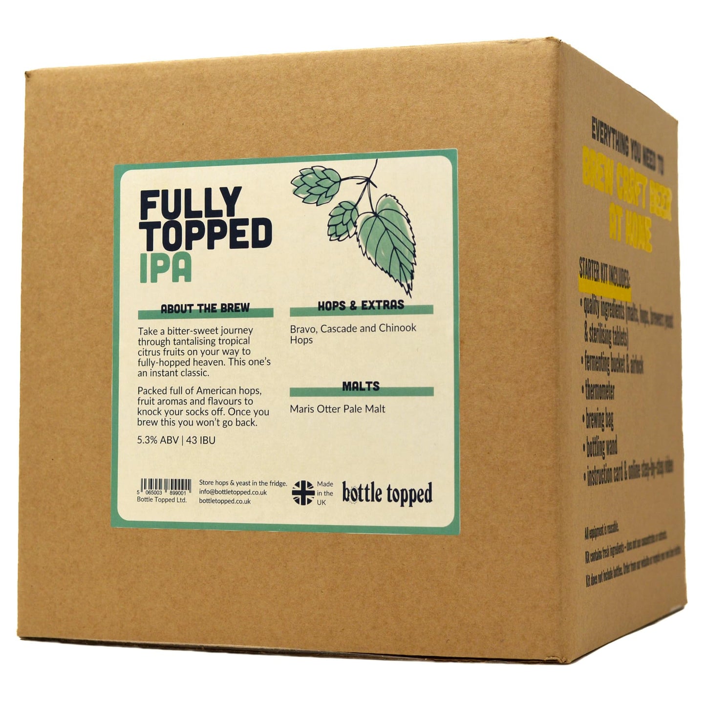 - Fully Topped IPA Home Brew Starter Kit | Beer Making Kit | 5L of Beer | Beer Gift -