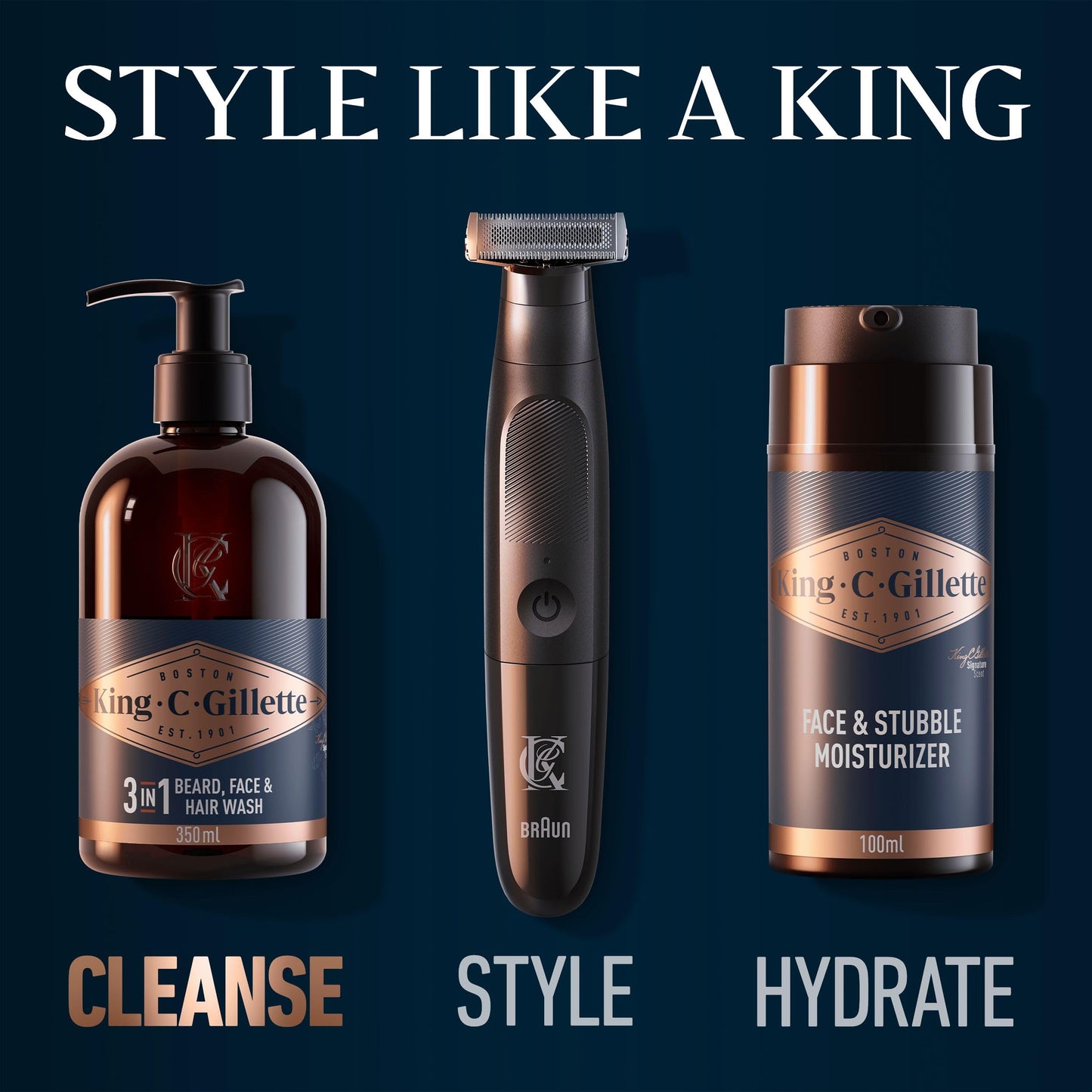 - King C. Gillette Beard Shampoo & Face Wash | 350 ml |  Helps Beard Growth -
