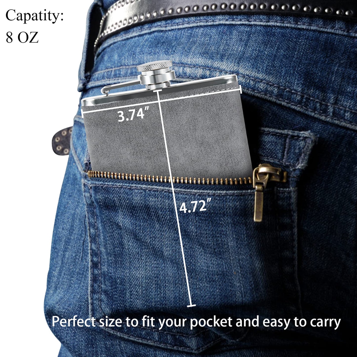 - Personalised Hip Flask for Men| Customised PU Leather Flask -