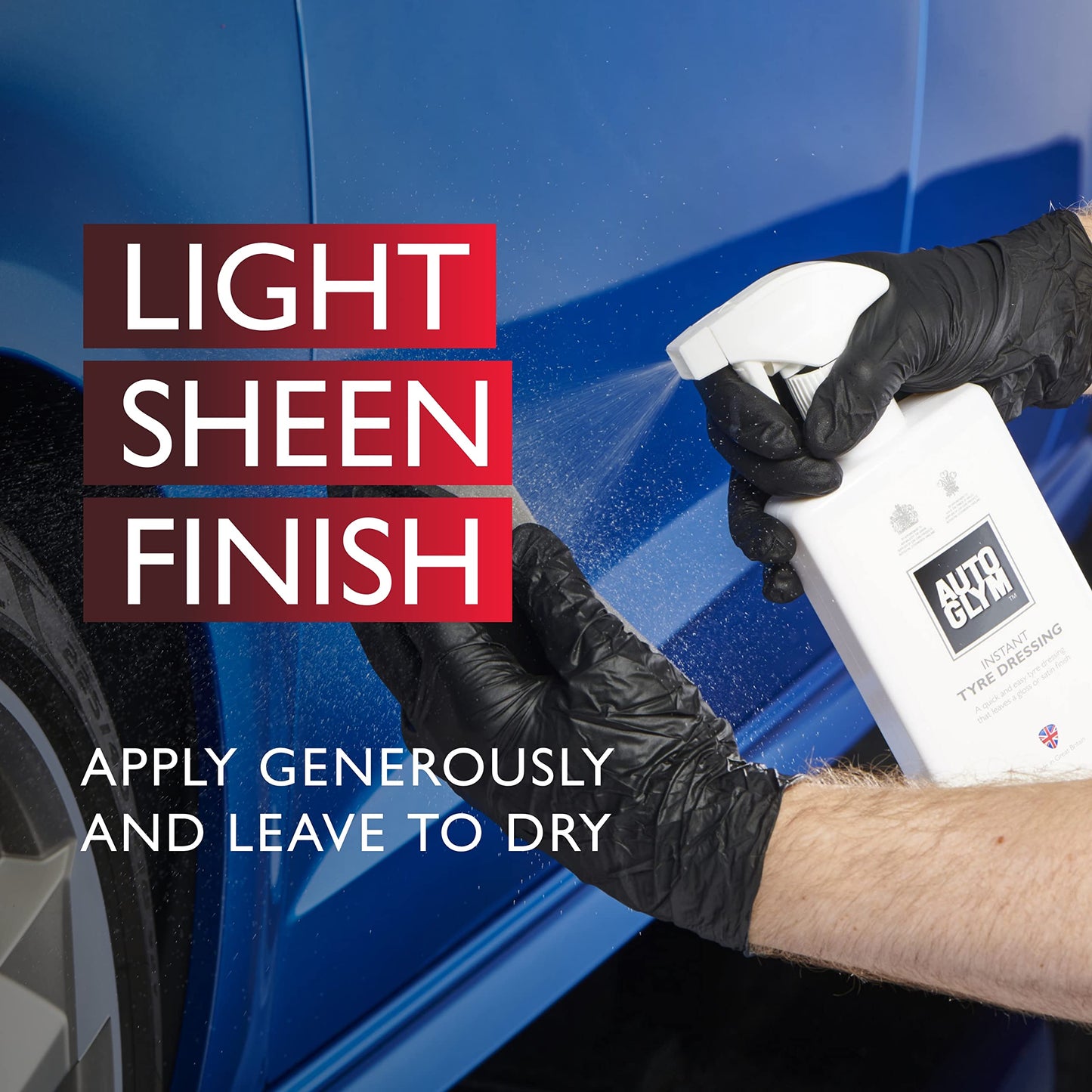 Autoglym Instant Tyre Dressing, 500ml - Spray-on Tyre Care Solution For a Light Sheen or Matte Finish