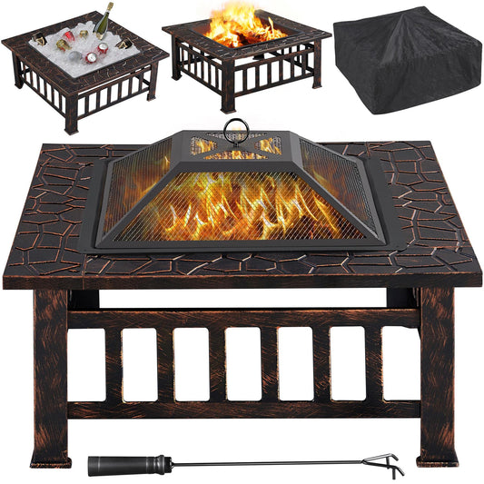 - Yaheetech Fire Pit for Garden,Garden Stove Brazier For BBQ, Heating, Cooling Drinks.