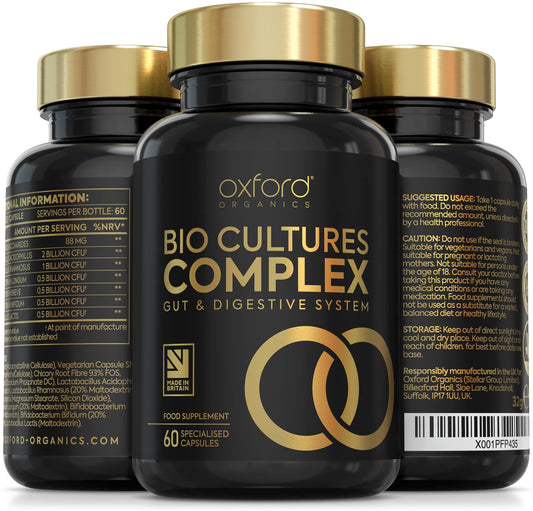 Advanced Probiotics for Gut Health | Scientifically Formulated Pre & Probiotic Gut Health Supplements | 60 Specialised Capsules with 5 Billion Bacterial Cultures, 100 Billion CFU/g Source | Made in UK