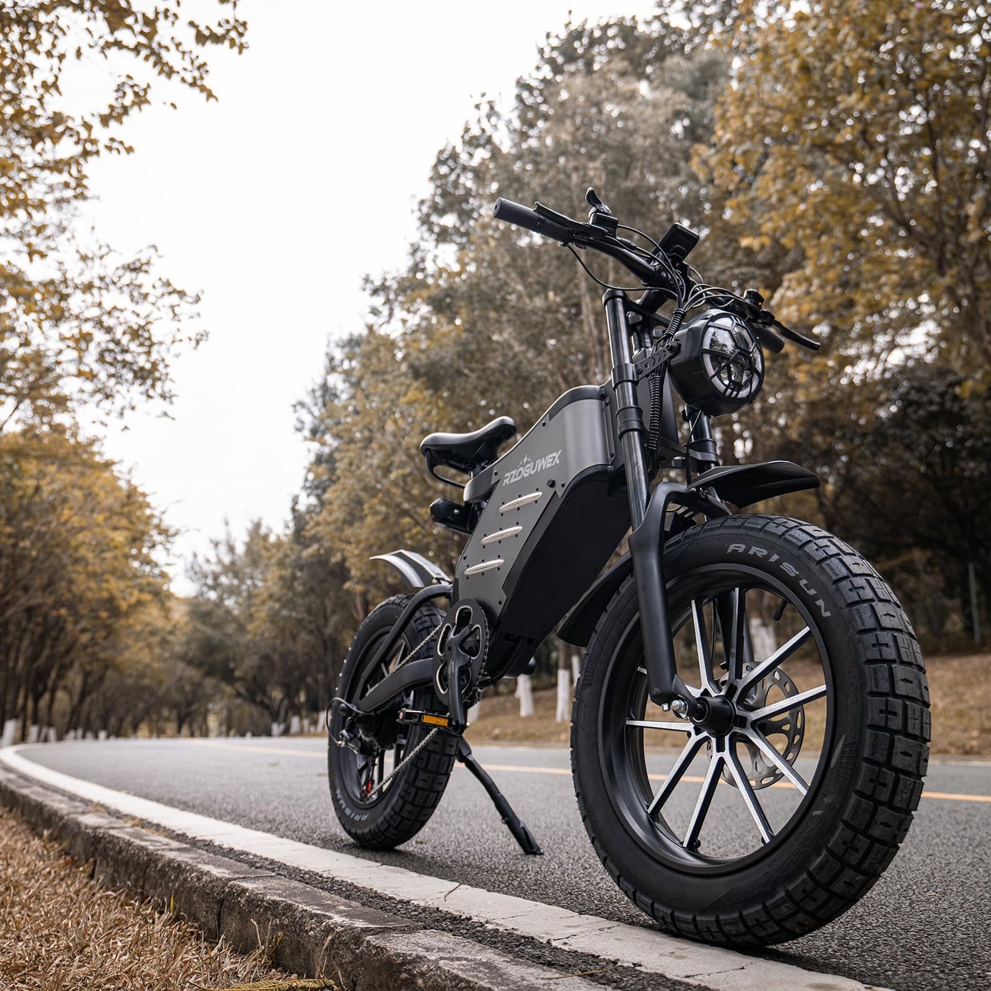- RZOGUWEX Electric Bicycle | 20 Inch Off-Road EBIKE for Adults | 48V 25AH Detachable Lithium Ion Battery -