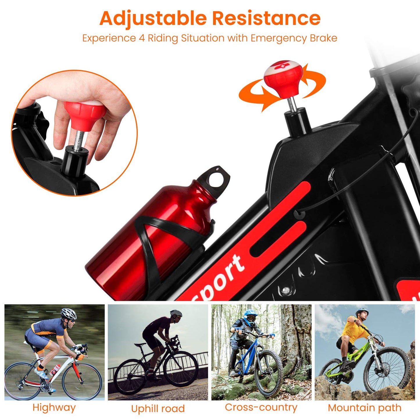 - Jupgod Stationary Exercise Bike | Indoor Cycling Bike | Slient Flywheel | LCD Monitor | Comfortable Seat -