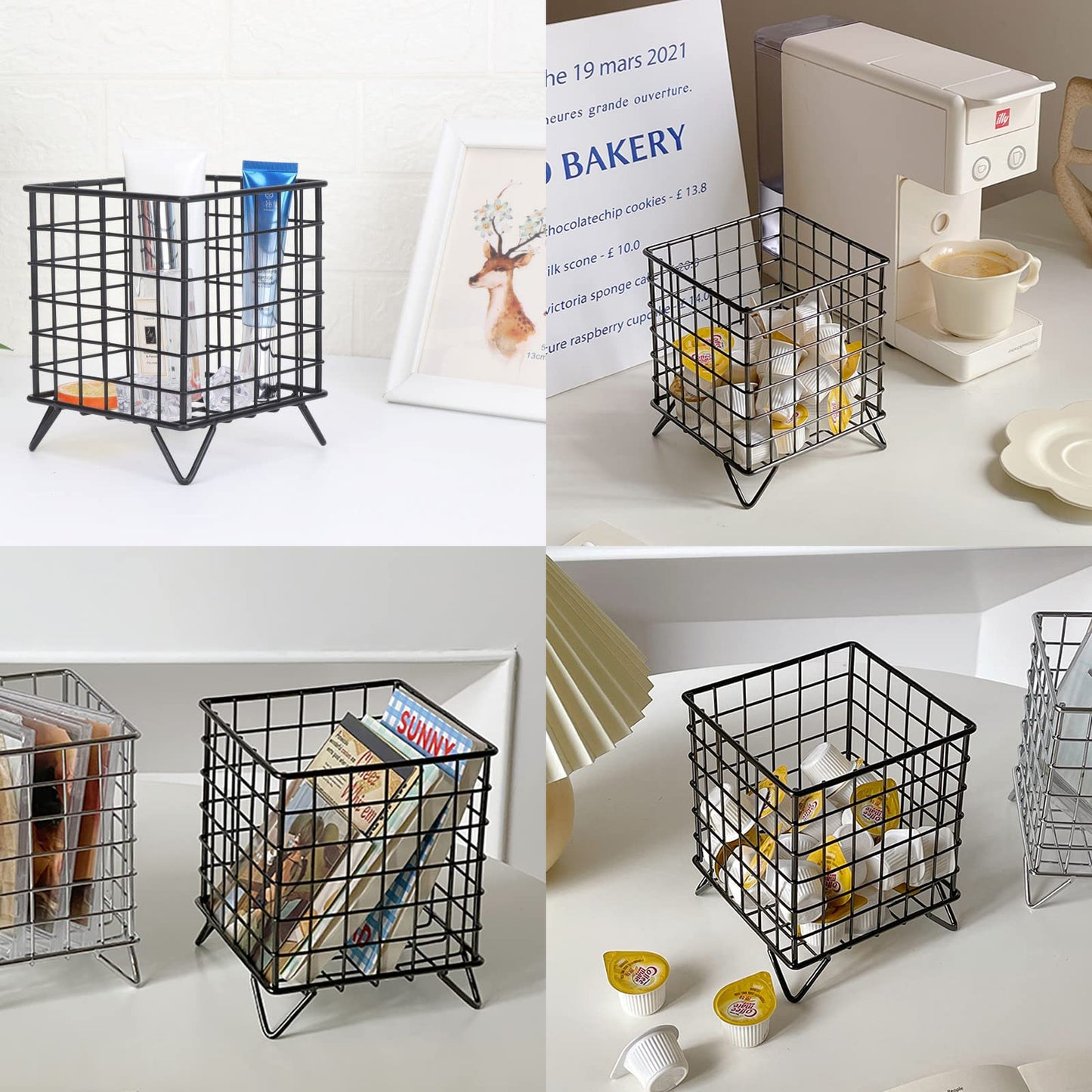 - Okllen 2 Pack Coffee Pod Holder | Square Wire K Cup Holder Espresso Pod Organizer -