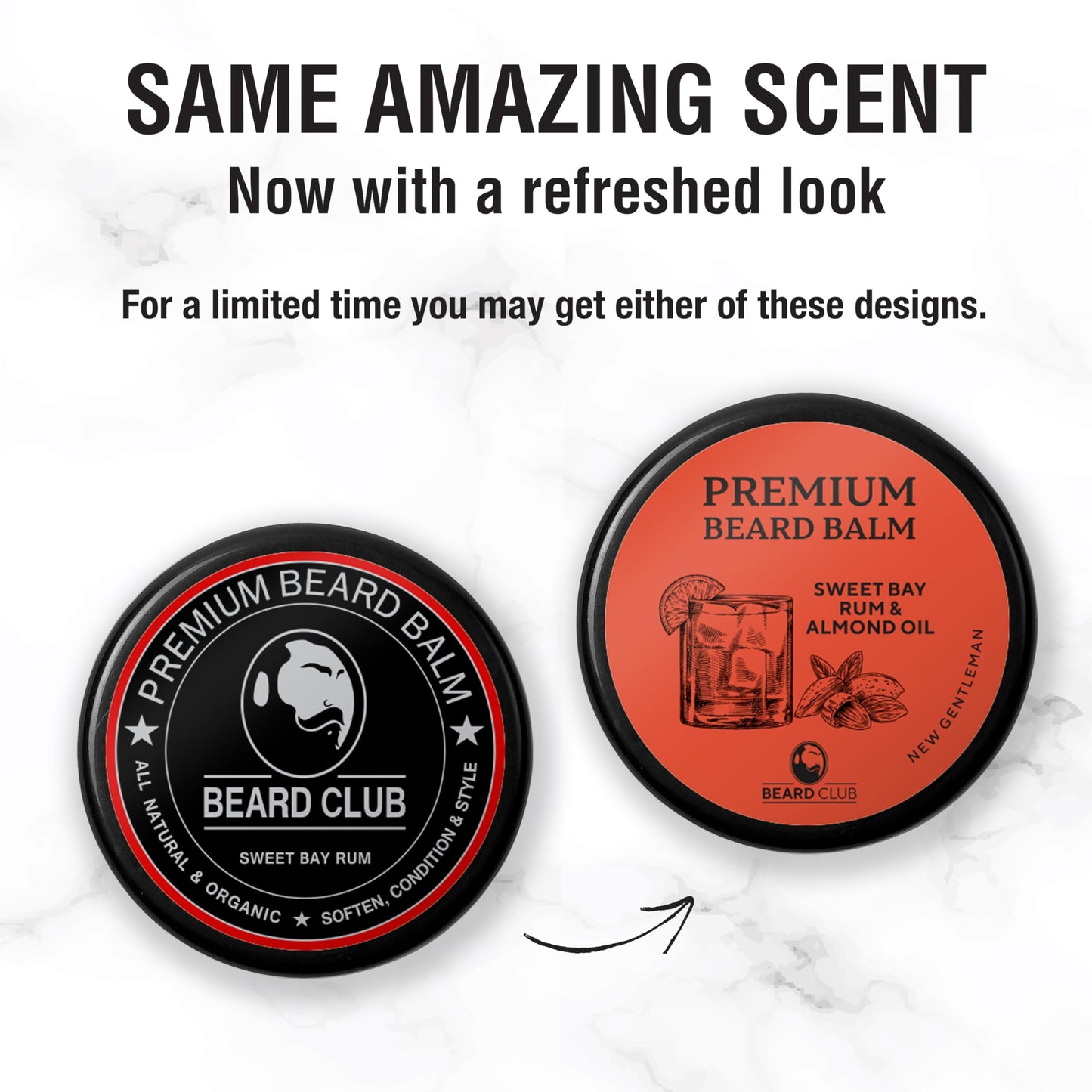 Beard Club Beard Balm for Men - Sweet Bay Rum - Premium Beard Conditioner and Softener for Shaping and Styling, Prevents Itching and Flaking - Natural and Organic - Butter Beard Wax for Men