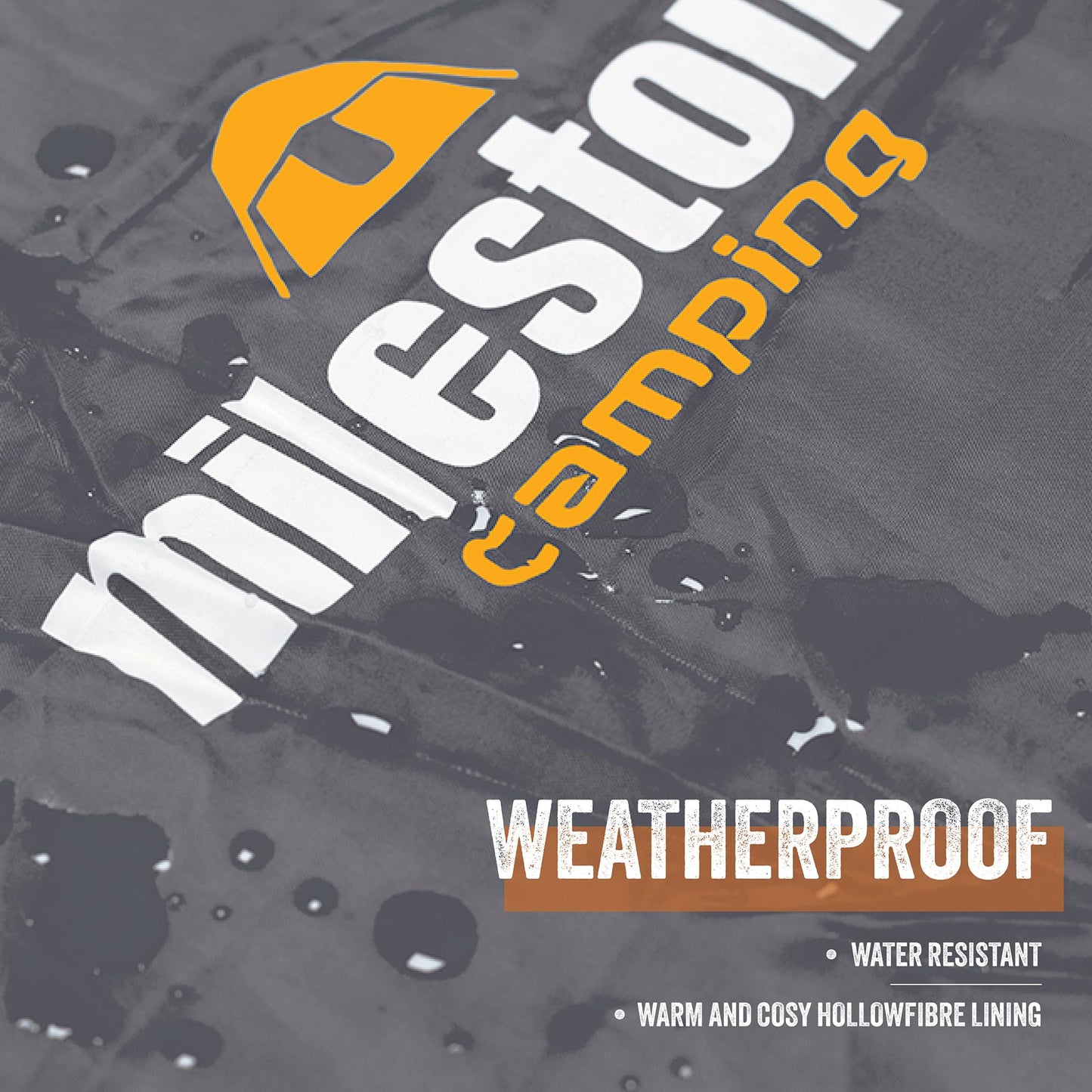 - Milestone Camping 27000 Grey & Orange Single Mummy Sleeping Bag -