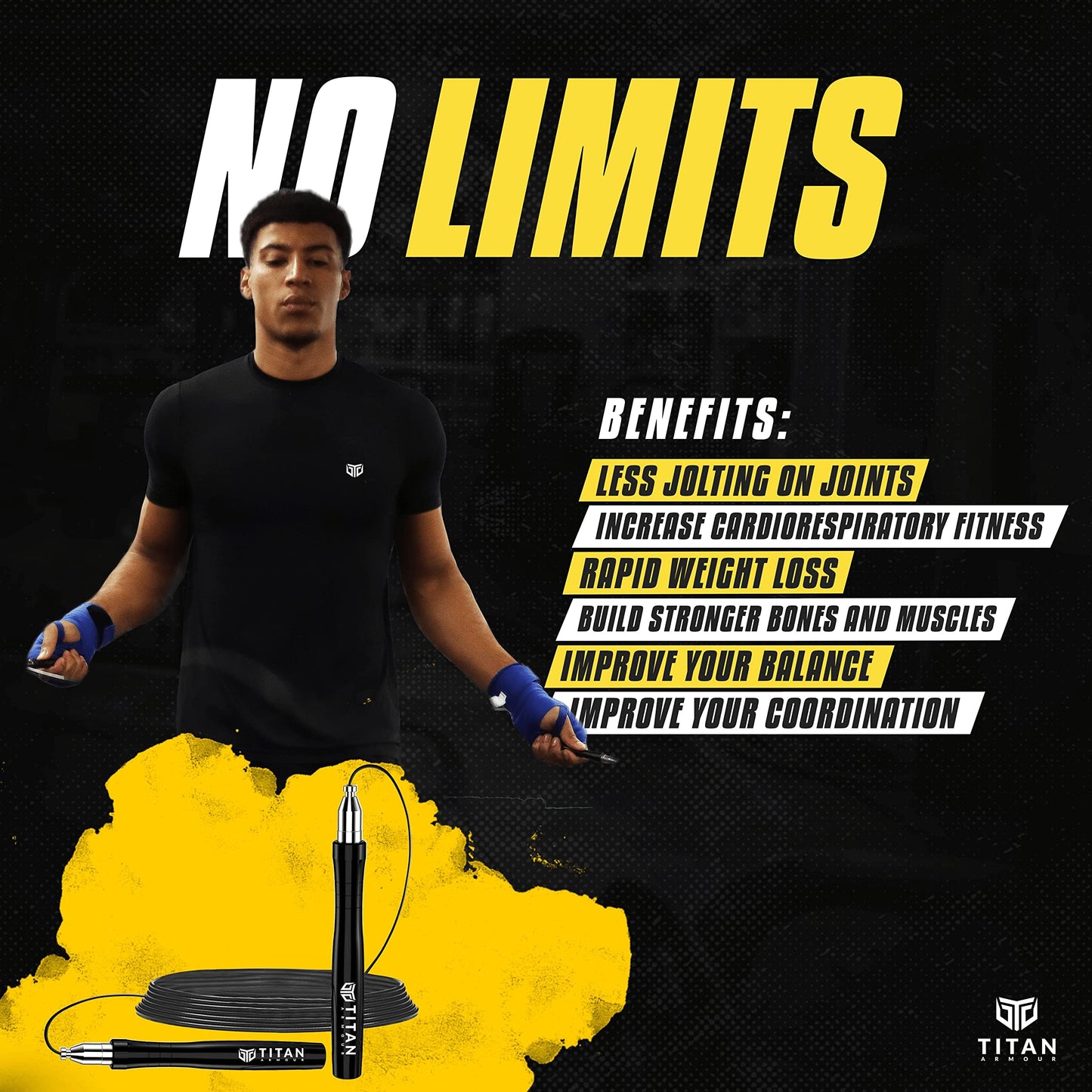 - Titan Armour® | Self-Locking & Adjustable | Adult Speed Skipping Rope -