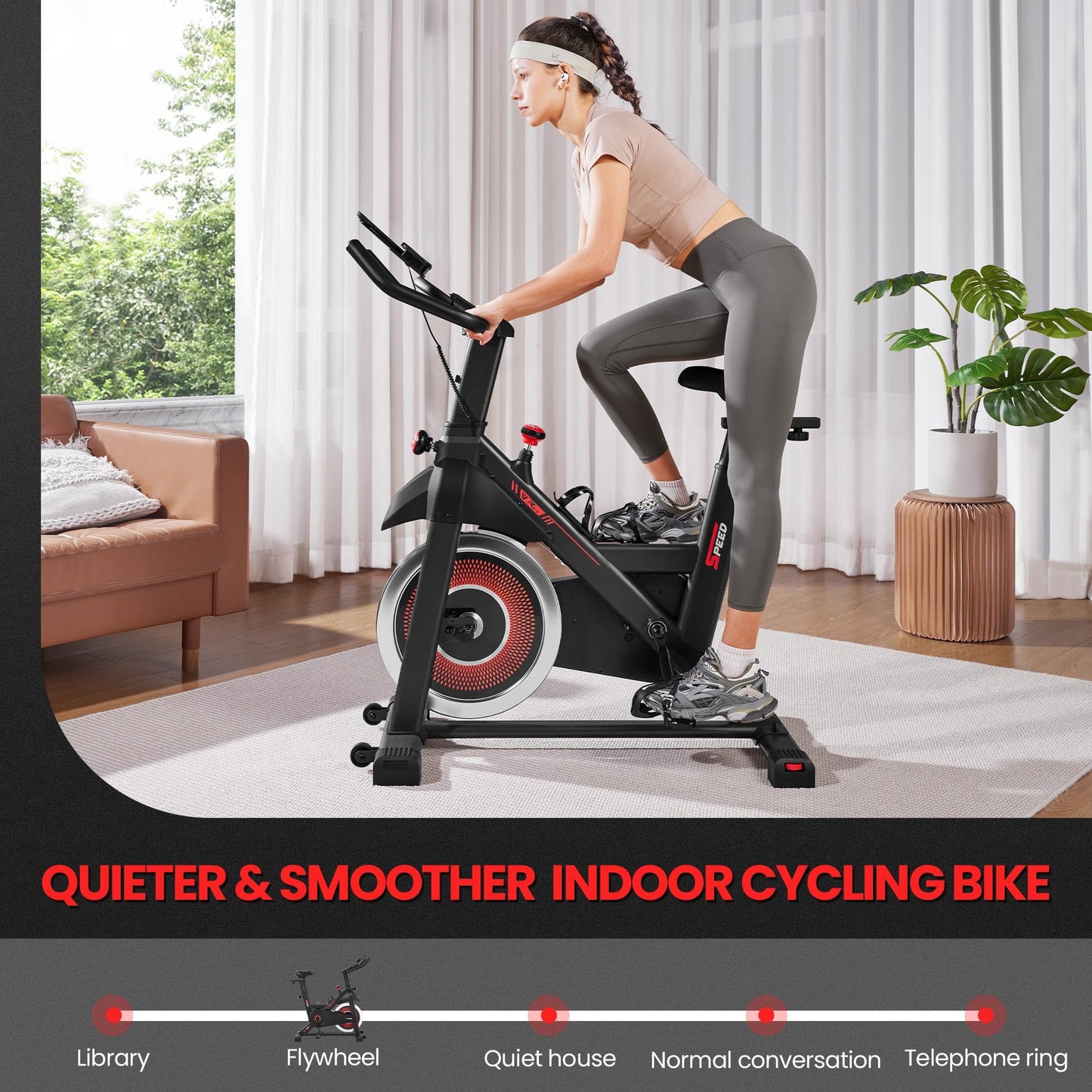 - Yaheetech Exercise Bike For Indoor, Home Gym Use with 6kg Flywheel