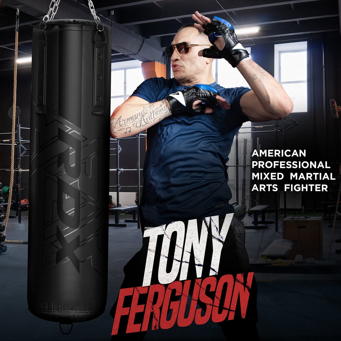 - RDX Professional Anti Swing Filled 5FT Punch Bag Set | 4pc Maya Hide Leather Heavy Punching Bag -