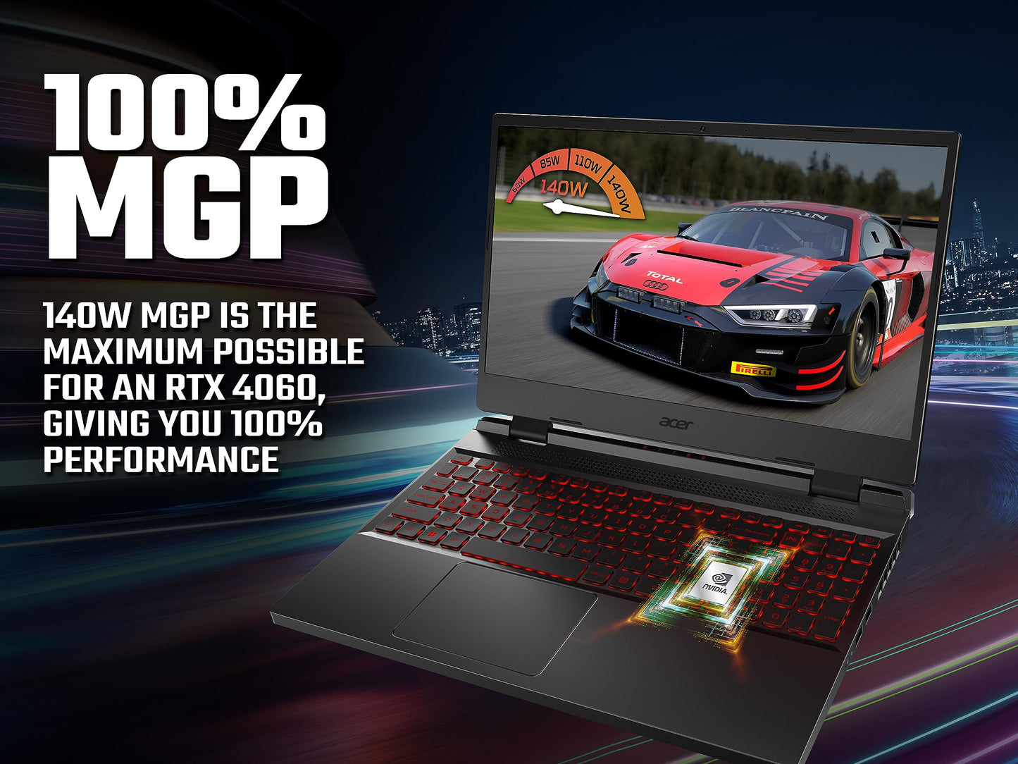 Acer Nitro 5 AN515-58 Gaming Laptop - Intel Core i7-12650H, 16GB, 1TB SSD, NVIDIA GeForce RTX 4060 8G, 15.6" FHD IPS 144Hz, Windows 11 , Black