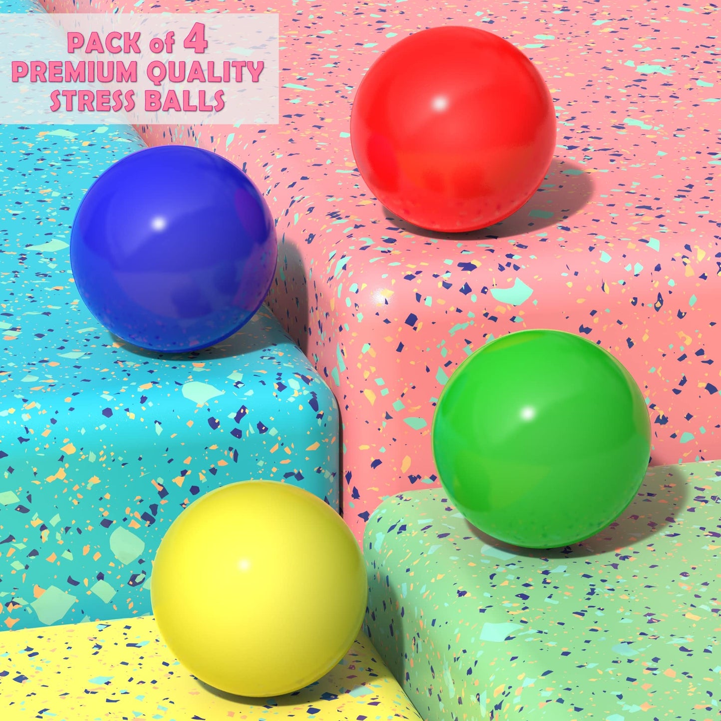 - Motivational Stress Balls for Kids and Adults (4 Pack) -
